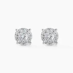 Histoire d'Or Boucles D'oreilles Puces Artemis Or Blanc Diamant Clearance