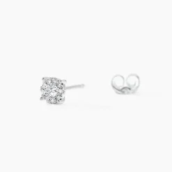 Histoire d'Or Boucles D'oreilles Puces Artemis Or Blanc Diamant Clearance