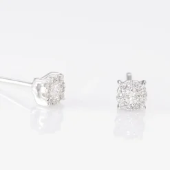 Histoire d'Or Boucles D'oreilles Puces Artemis Or Blanc Diamant Clearance