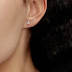 Histoire d'Or Boucles D'oreilles Puces Artemis Or Blanc Diamant Clearance