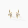 Histoire d'Or Boucles D'oreilles Puces Acier Doré Cristal New