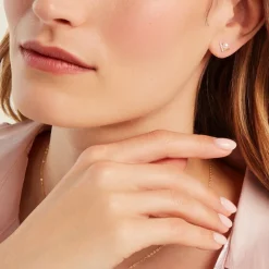 Histoire d'Or Boucles D'oreilles Puces Aric Or Jaune Perle De Culture Oxyde Clearance