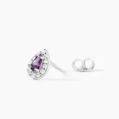 Histoire d'Or Boucles D'oreilles Puces Argent Blanc Tania Oxydes De Zirconium argent blanc oxyde violet