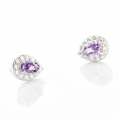 Histoire d'Or Boucles D'oreilles Puces Argent Blanc Tania Oxydes De Zirconium argent blanc oxyde violet
