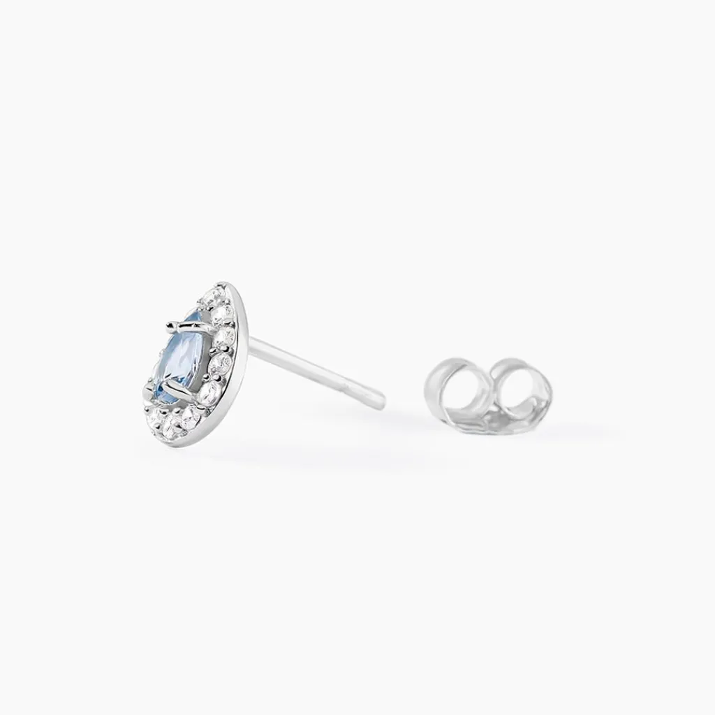 Histoire d'Or Boucles D'oreilles Puces Argent Blanc Tania Oxydes De Zirconium argent blanc oxyde bleu Online