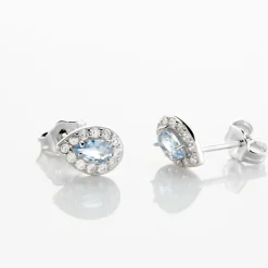 Histoire d'Or Boucles D'oreilles Puces Argent Blanc Tania Oxydes De Zirconium argent blanc oxyde bleu Online