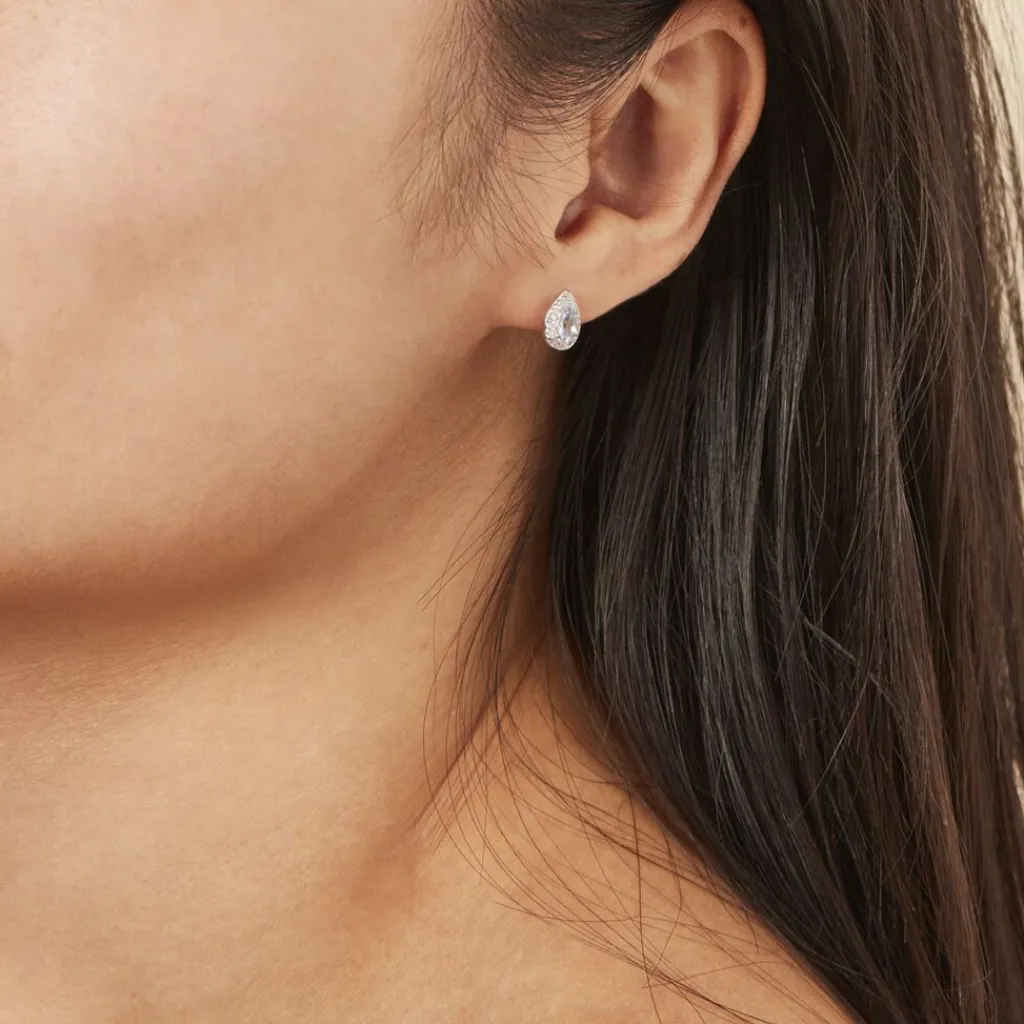 Histoire d'Or Boucles D'oreilles Puces Argent Blanc Tania Oxydes De Zirconium argent blanc oxyde bleu Online