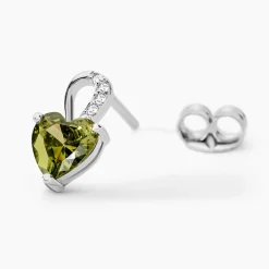 Histoire d'Or Boucles D'oreilles Puces Atieno Argent Blanc Oxyde De Zirconium argent blanc oxyde vert