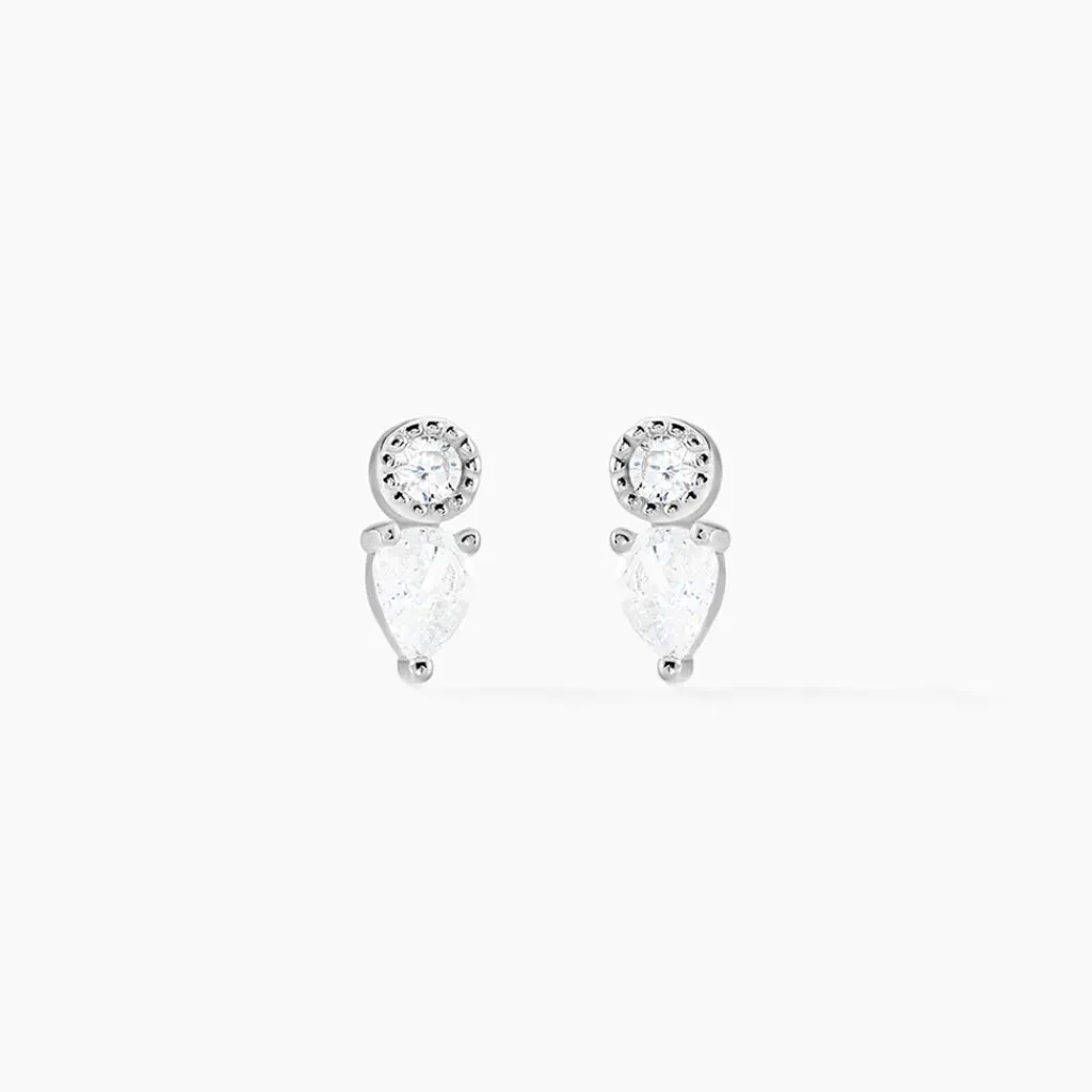 Histoire d'Or Boucles D'oreilles Puces Argent Blanc Delya Oxyde De Zirconium New