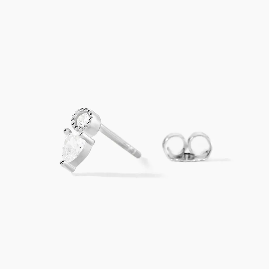 Histoire d'Or Boucles D'oreilles Puces Argent Blanc Delya Oxyde De Zirconium New
