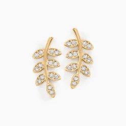 Histoire d'Or Boucles D'oreilles Puces Ael Or Jaune Oxyde De Zirconium New