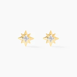 Histoire d'Or Boucles D'oreilles Puces Astralia Or Jaune Oxyde De Zirconium
