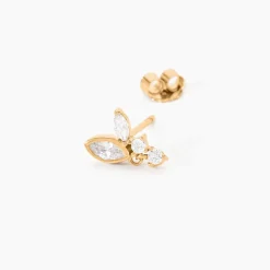 Histoire d'Or Boucles D'Oreilles Puces Aurena Plaque Or Jaune Oxyde De Zirconium Best