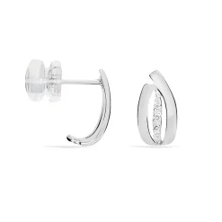 Histoire d'Or Boucles D'oreilles Puces Aelis Or Blanc Diamant