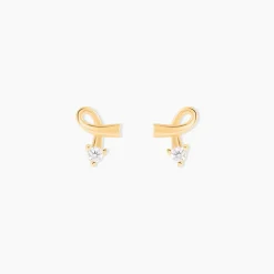 Histoire d'Or Boucles D'oreilles Puces Alvina Ruban Or Jaune Oxyde De Zirconium Hot