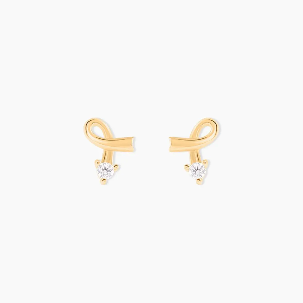 Histoire d'Or Boucles D'oreilles Puces Alvina Ruban Or Jaune Oxyde De Zirconium Hot
