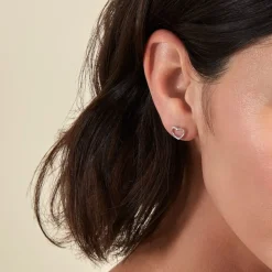 Histoire d'Or Boucles D'oreilles Puces Amerigo Argent Blanc Hot