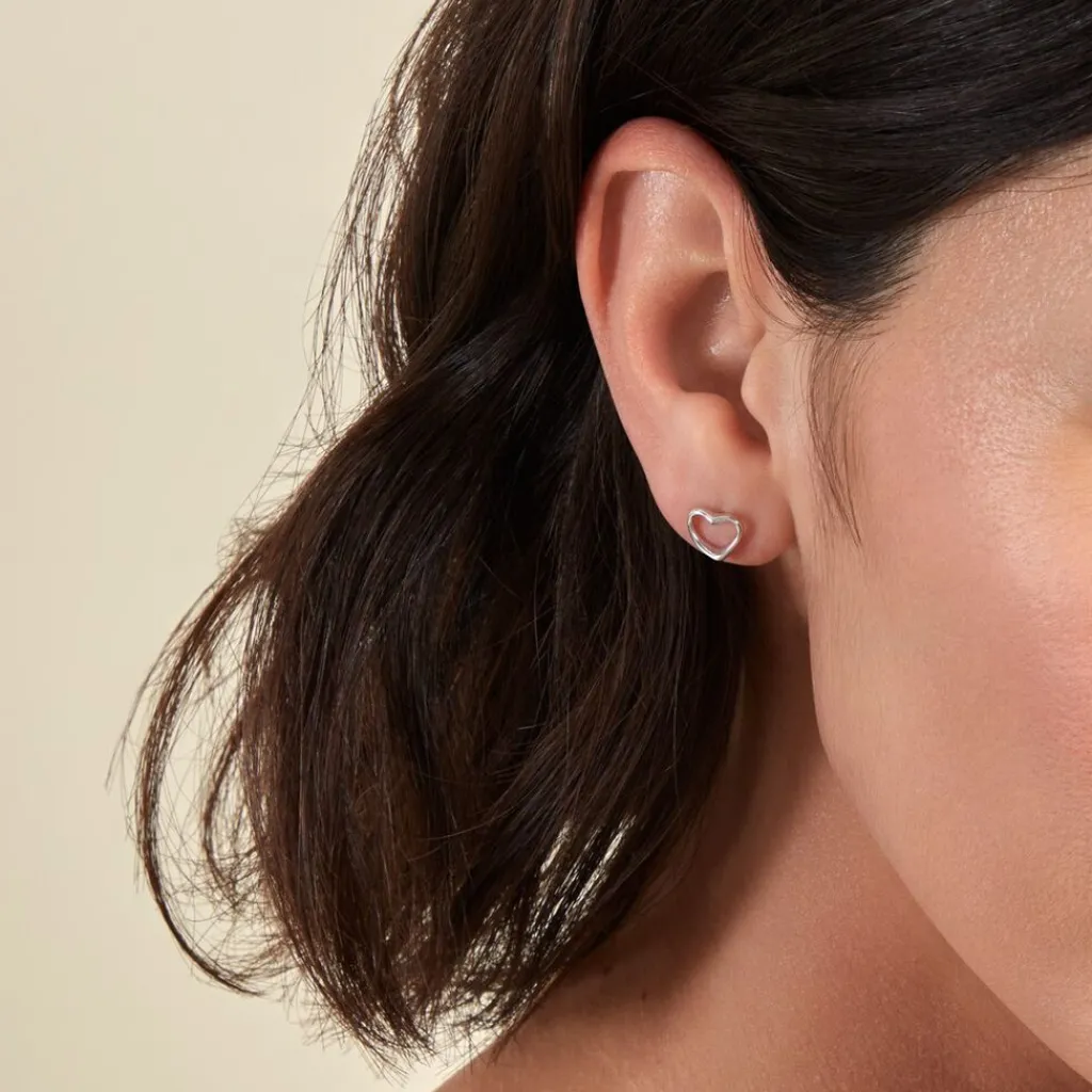 Histoire d'Or Boucles D'oreilles Puces Amerigo Argent Blanc Hot