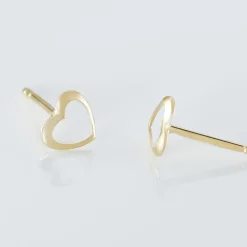 Histoire d'Or Boucles D'oreilles Puces Anne-maudae Coeurs or jaune