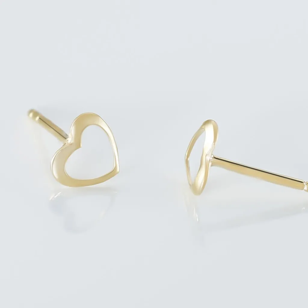 Histoire d'Or Boucles D'oreilles Puces Anne-maudae Coeurs or jaune