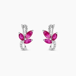 Histoire d'Or Boucles D'oreilles Puces Angie Or Blanc Diamant Et Rubis or blanc rubis Best