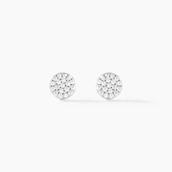 Histoire d'Or Boucles D'oreilles Puces Angeles Argent Blanc Oxyde De Zirconium New