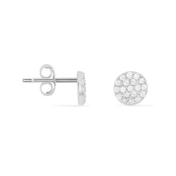 Histoire d'Or Boucles D'oreilles Puces Angeles Argent Blanc Oxyde De Zirconium New