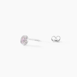 Histoire d'Or Boucles D'oreilles Puces Auxana Argent Blanc Oxyde De Zirconium argent blanc oxyde rose Best