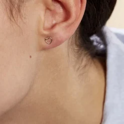 Histoire d'Or Boucles D'oreilles Puces Anne-maudae Coeurs Or Jaune Clearance