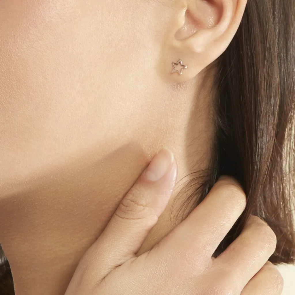 Histoire d'Or Boucles D'oreilles Puces Alphonsine Etoile De Mer or rose Best