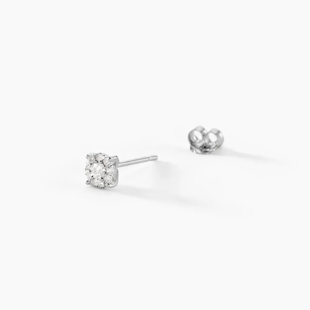 Histoire d'Or Boucles D'oreilles Puces Artemis Or Blanc Diamant Sale