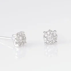 Histoire d'Or Boucles D'oreilles Puces Artemis Or Blanc Diamant Sale