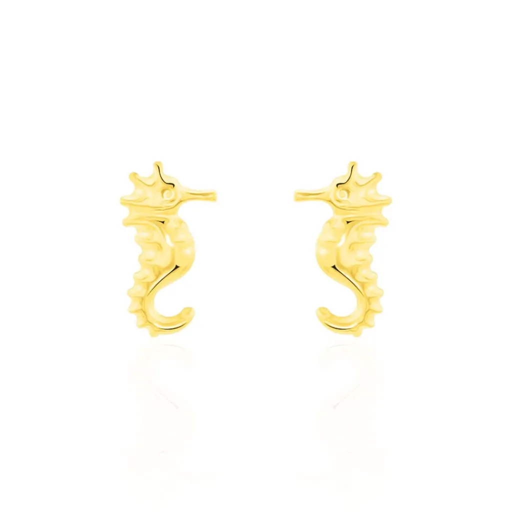Histoire d'Or Boucles D'oreilles Puces Ambrosie Hippocampe Or Jaune Outlet