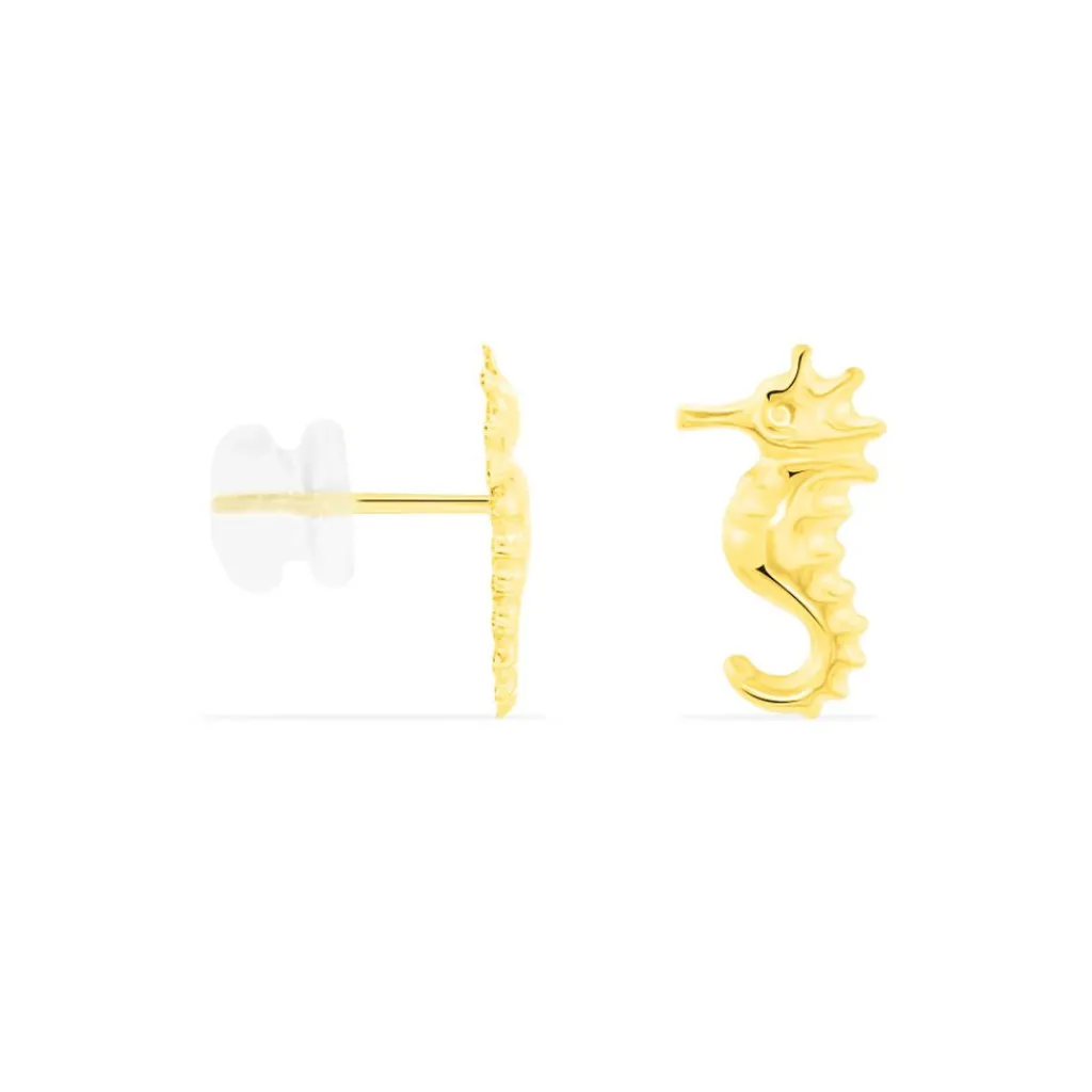 Histoire d'Or Boucles D'oreilles Puces Ambrosie Hippocampe Or Jaune Outlet