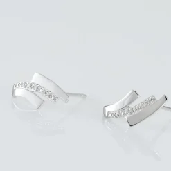 Histoire d'Or Boucles D'oreilles Puces Ainhoa Or Blanc Diamant Online