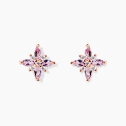 Histoire d'Or Boucles D'oreilles Puces Anabele Or Rose Amethyste Oxyde or rose amethyste violette Outlet