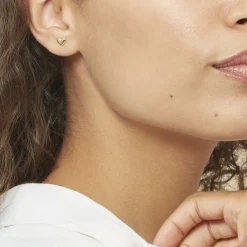 Histoire d'Or Boucles D'oreilles Puces Aricia Coeur Or Jaune Outlet