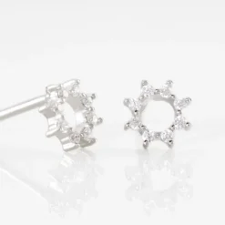 Histoire d'Or Boucles D'oreilles Puces Ama Argent Blanc Oxyde De Zirconium