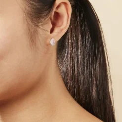 Histoire d'Or Boucles D'oreilles Puces Argent Blanc Tania Oxydes De Zirconium argent blanc oxyde rose Best