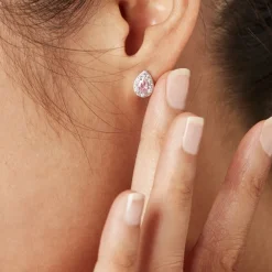 Histoire d'Or Boucles D'oreilles Puces Argent Blanc Tania Oxydes De Zirconium argent blanc oxyde rose Best