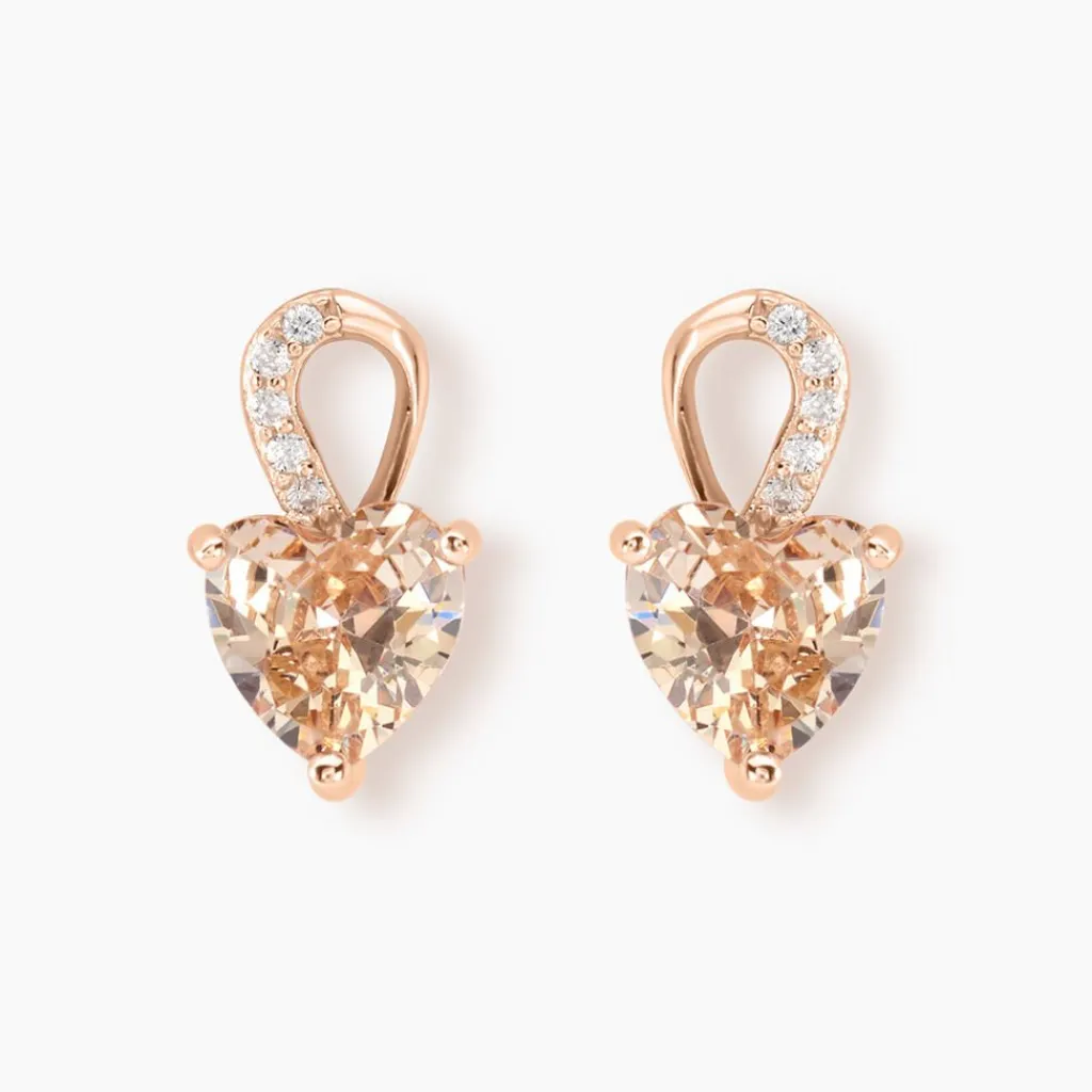 Histoire d'Or Boucles D'oreilles Puces Atieno Argent Rose Oxyde De Zirconium argent rose oxyde champagne Sale