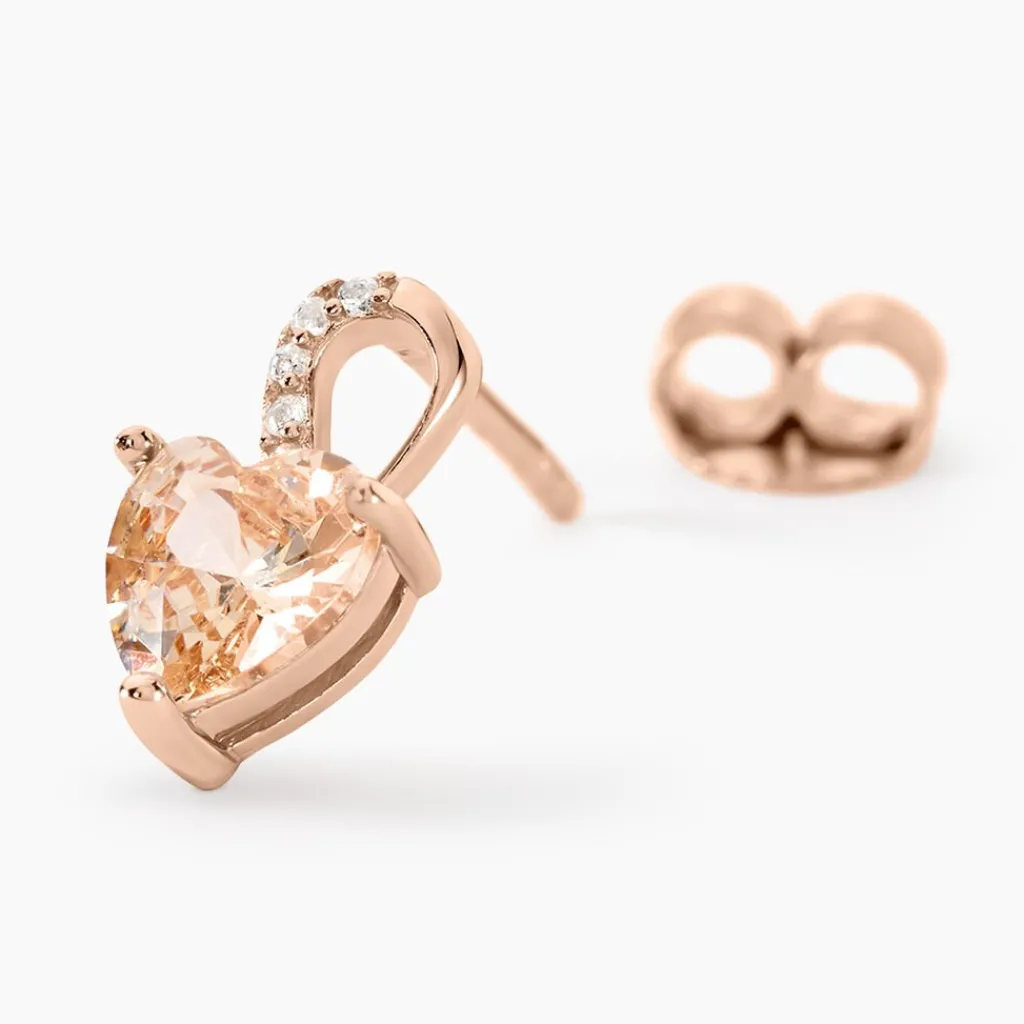 Histoire d'Or Boucles D'oreilles Puces Atieno Argent Rose Oxyde De Zirconium argent rose oxyde champagne Sale