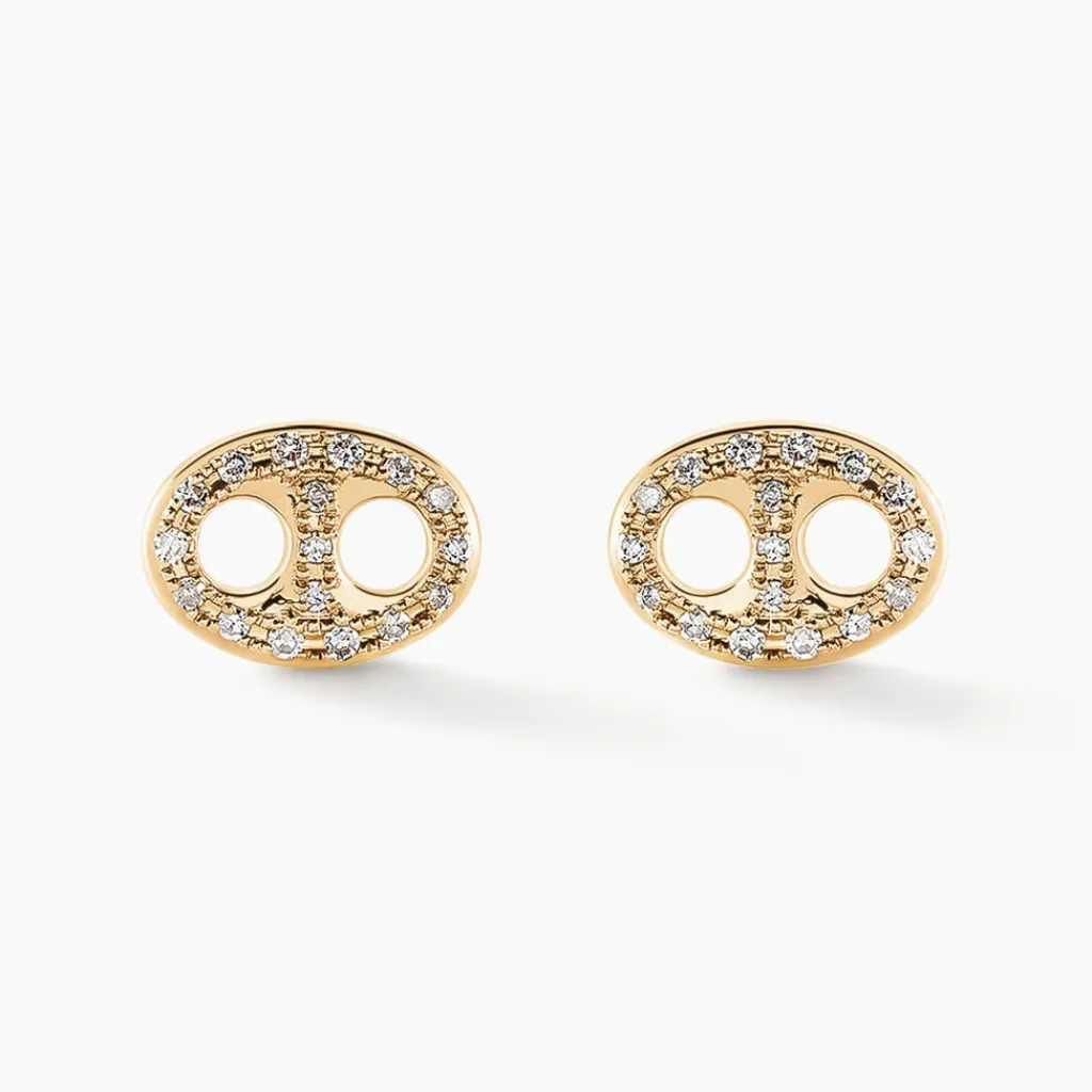 Histoire d'Or Boucles D'oreilles Puces Antun Or Jaune Diamant Online