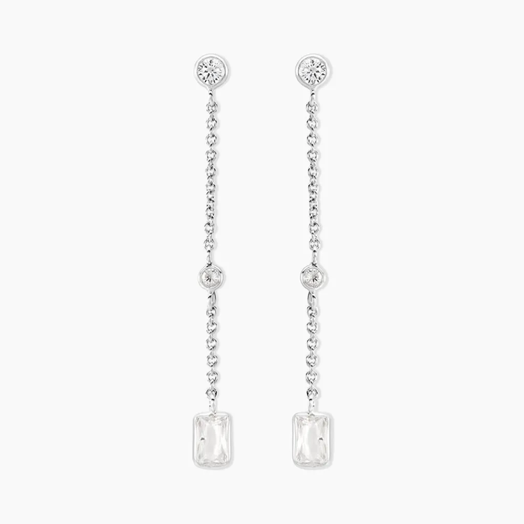 Histoire d'Or Boucles D'oreilles Puces Argane Argent Blanc Oxyde De Zirconium Outlet