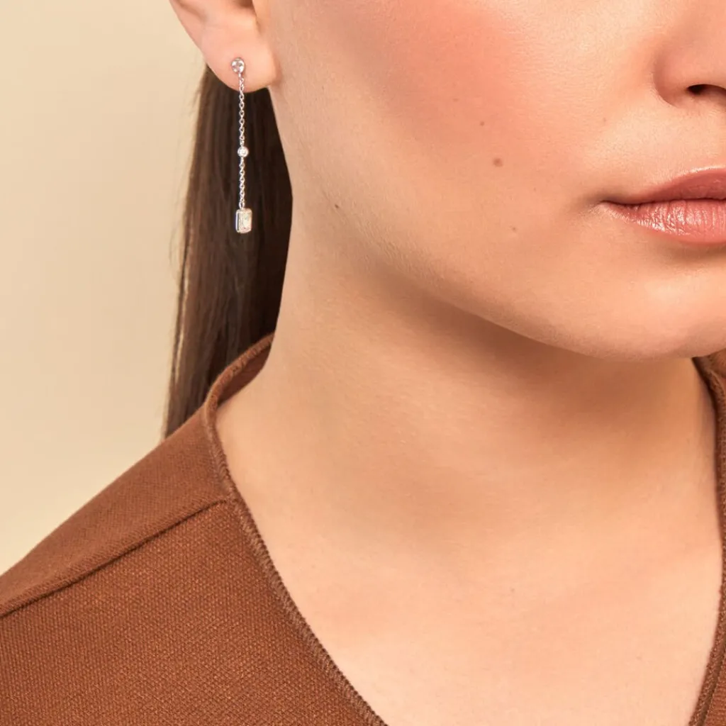 Histoire d'Or Boucles D'oreilles Puces Argane Argent Blanc Oxyde De Zirconium Outlet