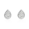 Histoire d'Or Boucles D'oreilles Puces Argent Blanc Tricoria Oxydes De Zirconium Clearance