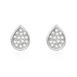 Histoire d'Or Boucles D'oreilles Puces Argent Blanc Tricoria Oxydes De Zirconium Clearance