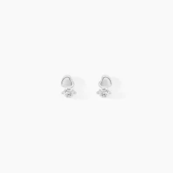 Histoire d'Or Boucles D'oreilles Puces Amani Argent Blanc Oxyde De Zirconium Sale