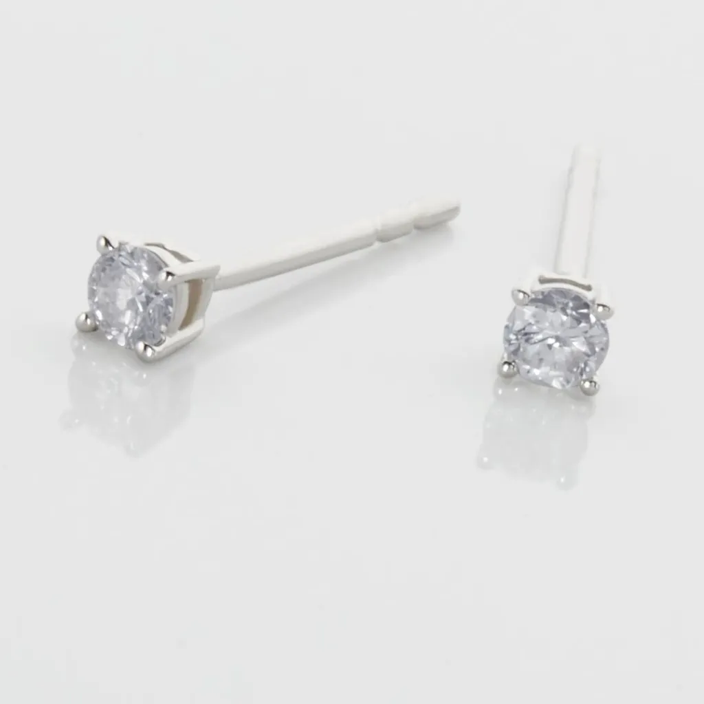 Histoire d'Or Boucles D'oreilles Puces Aphrodite or blanc diamant