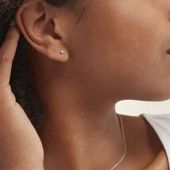 Histoire d'Or Boucles D'oreilles Puces Aphrodite or blanc diamant